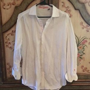 Men’s Robert Graham, detail white & pink shirt.